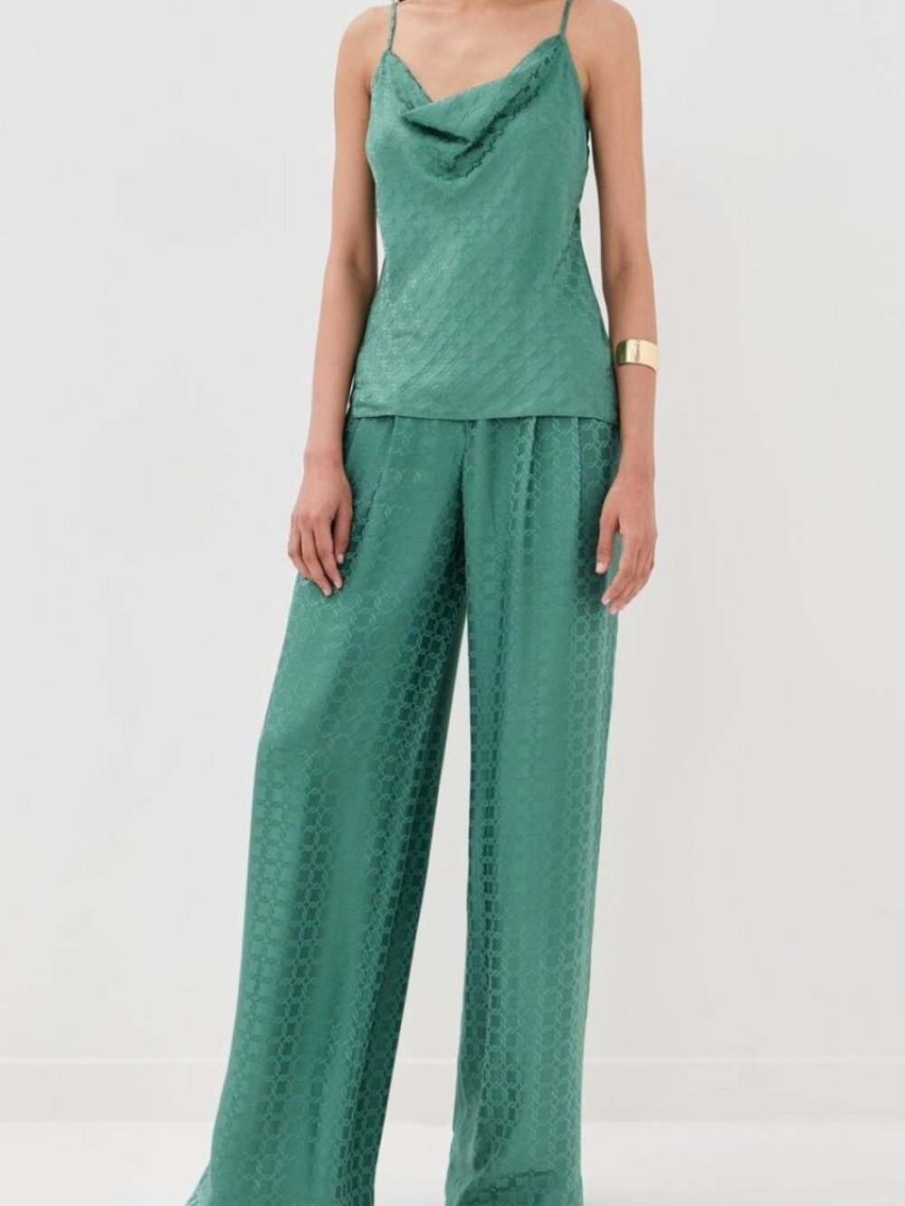 NWOT Veronica Beard Silk Patterned Pantsuit + Tank - Picture 2 of 16